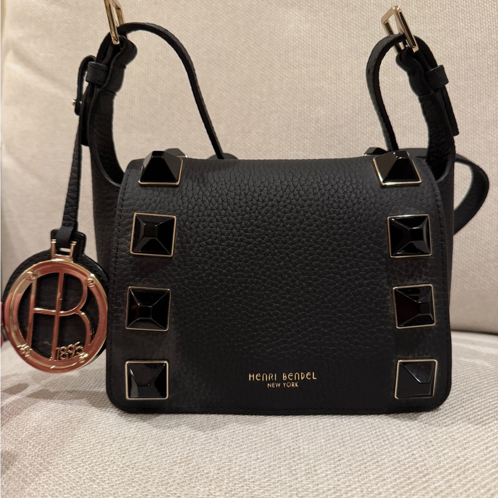 Henri Bendel Black Studded Crossbody Bag